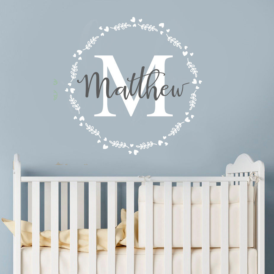 Pvc Panel Background - Benutzerdefinierte Kinder Name Wand Aufkleber Kreis