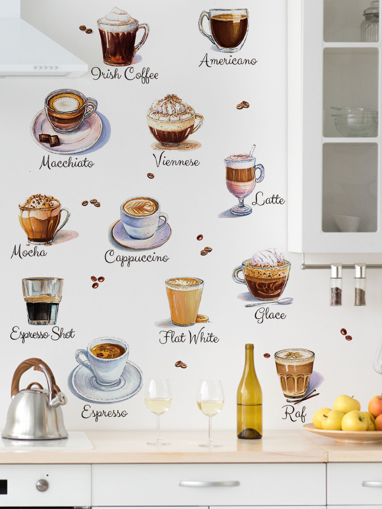 Kaffeetassen-Wandaufkleber Sel – Pvc Panel Background Bewertung und Preis