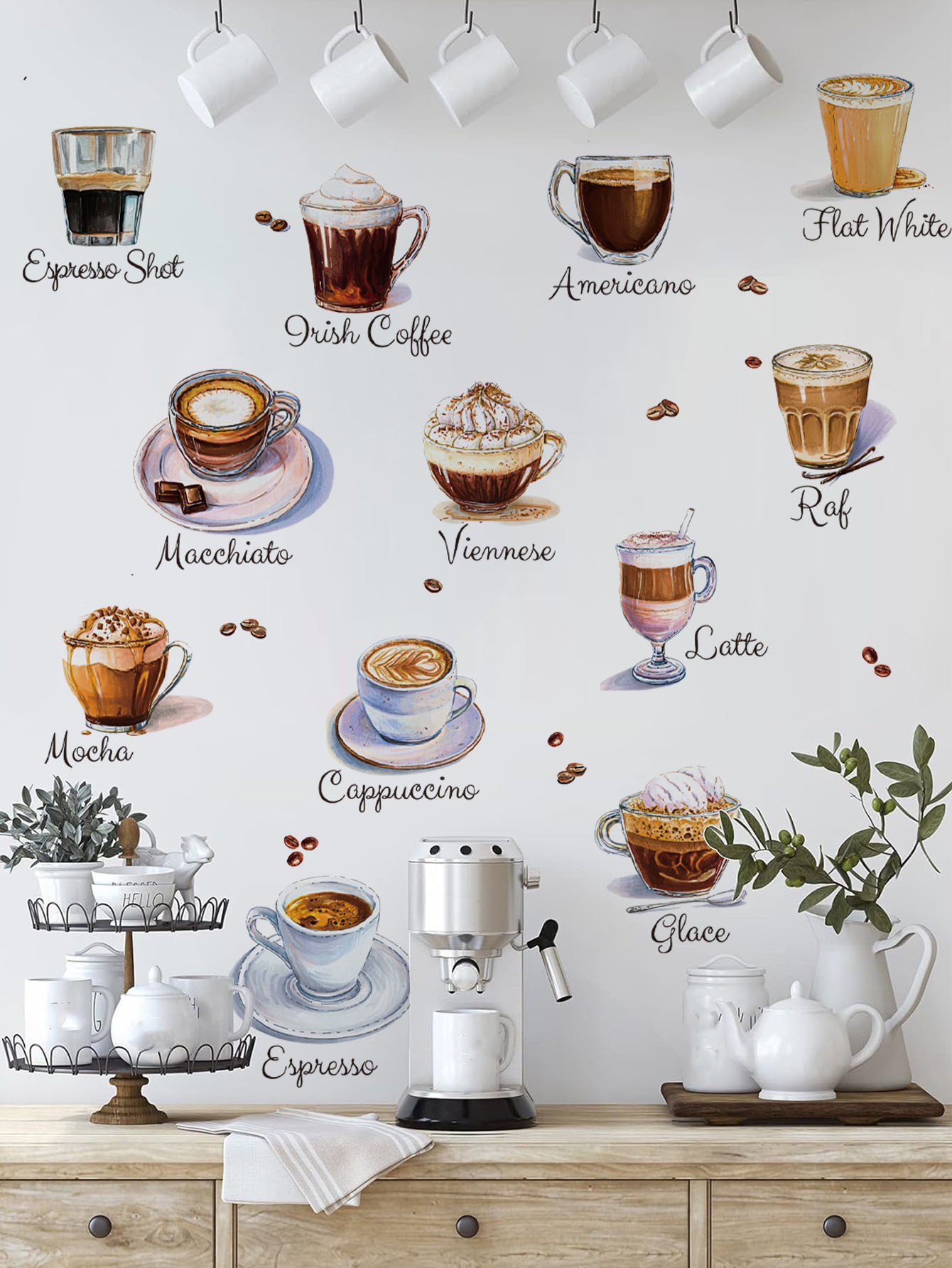 Kaffeetassen-Wandaufkleber Sel – Pvc Panel Background Bewertung und Preis