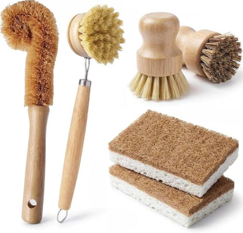 6-teiliges Bambus-Geschirrbürs – Substrate Coconut Fiber Bewertung und Preis